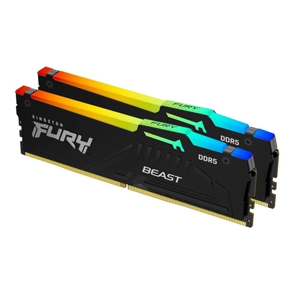 Memorie KINGSTON FURY DDR5 32GB 6000MT/s CL30 DIMM (Kit de 2) Beast RGB EXPO KF560C30BBEAK2-32